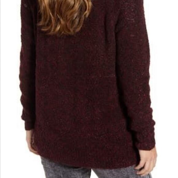 BP. NEW Burgundy Bouclé Open Front Cardigan Size Small - Picture 2 of 10